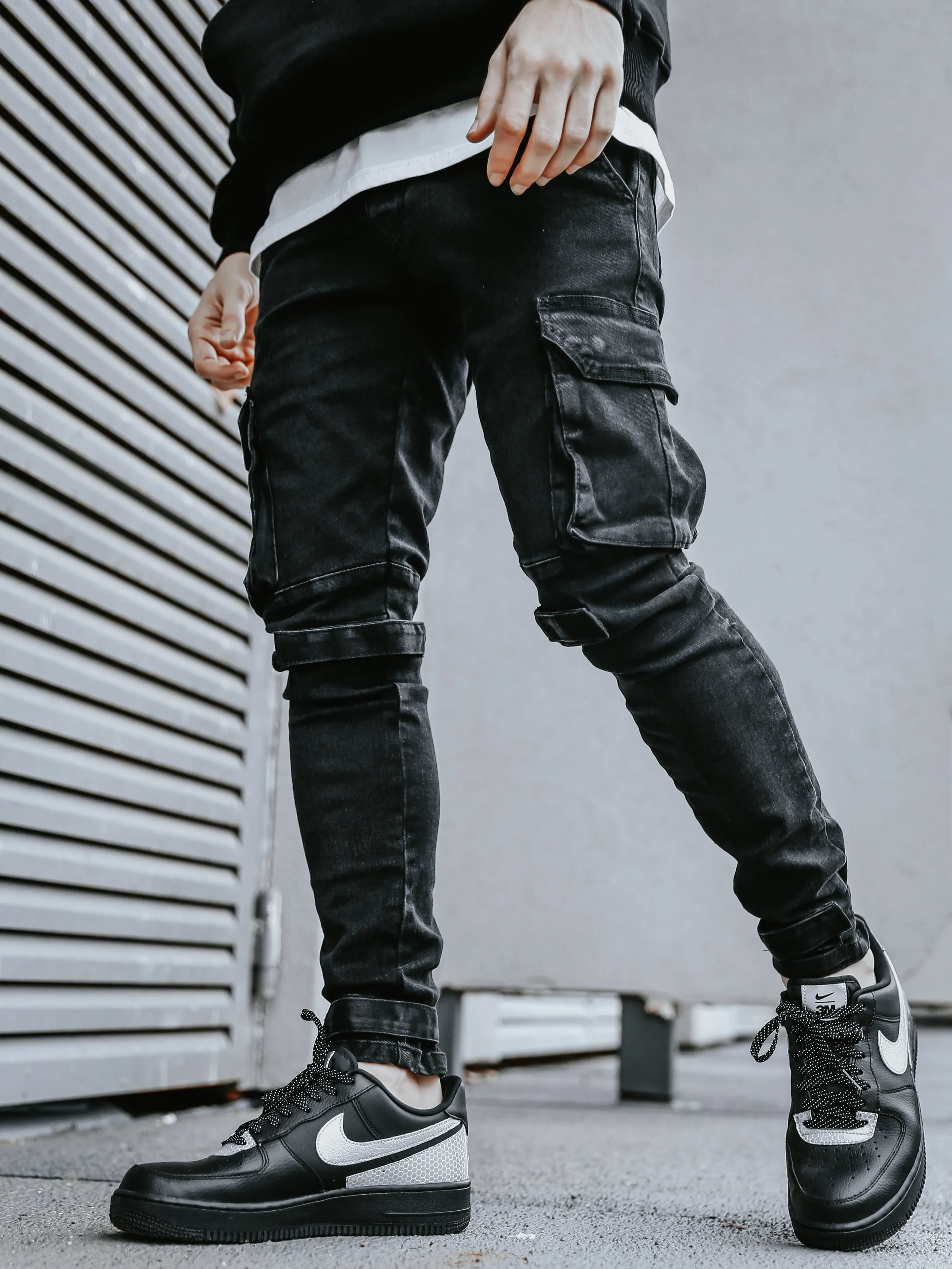 Black Skinny Cargo Pants